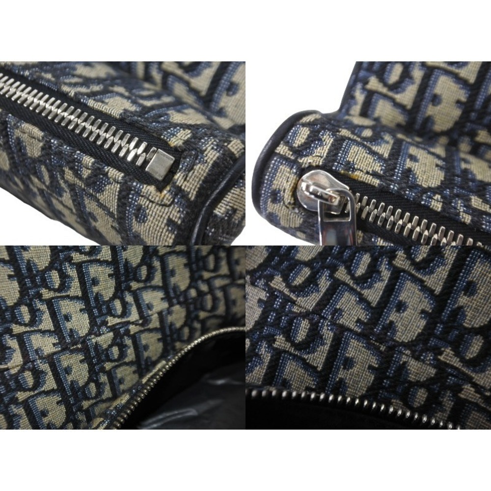 Dior Saddle Bag Body Oblique Beige Tan Navy Blue - Picture 7 of 9